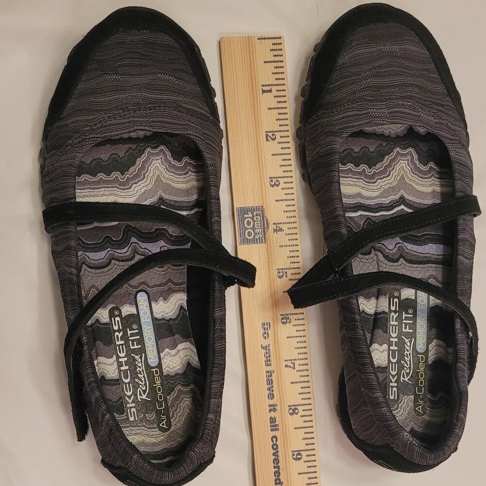 Black Mary Janes Skechers Memory Foam Womens Size 6 - Picture 2 of 15